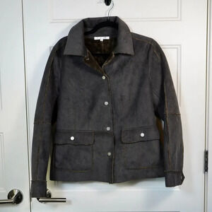 Women's CAbi style 335 Faux Suede Sheering Fur‎ Women's Jacket size M EUC!